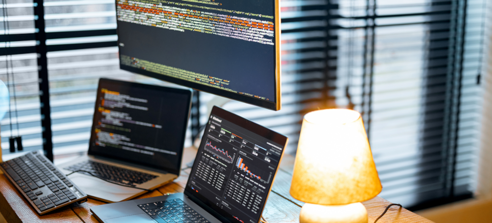 Working on computer